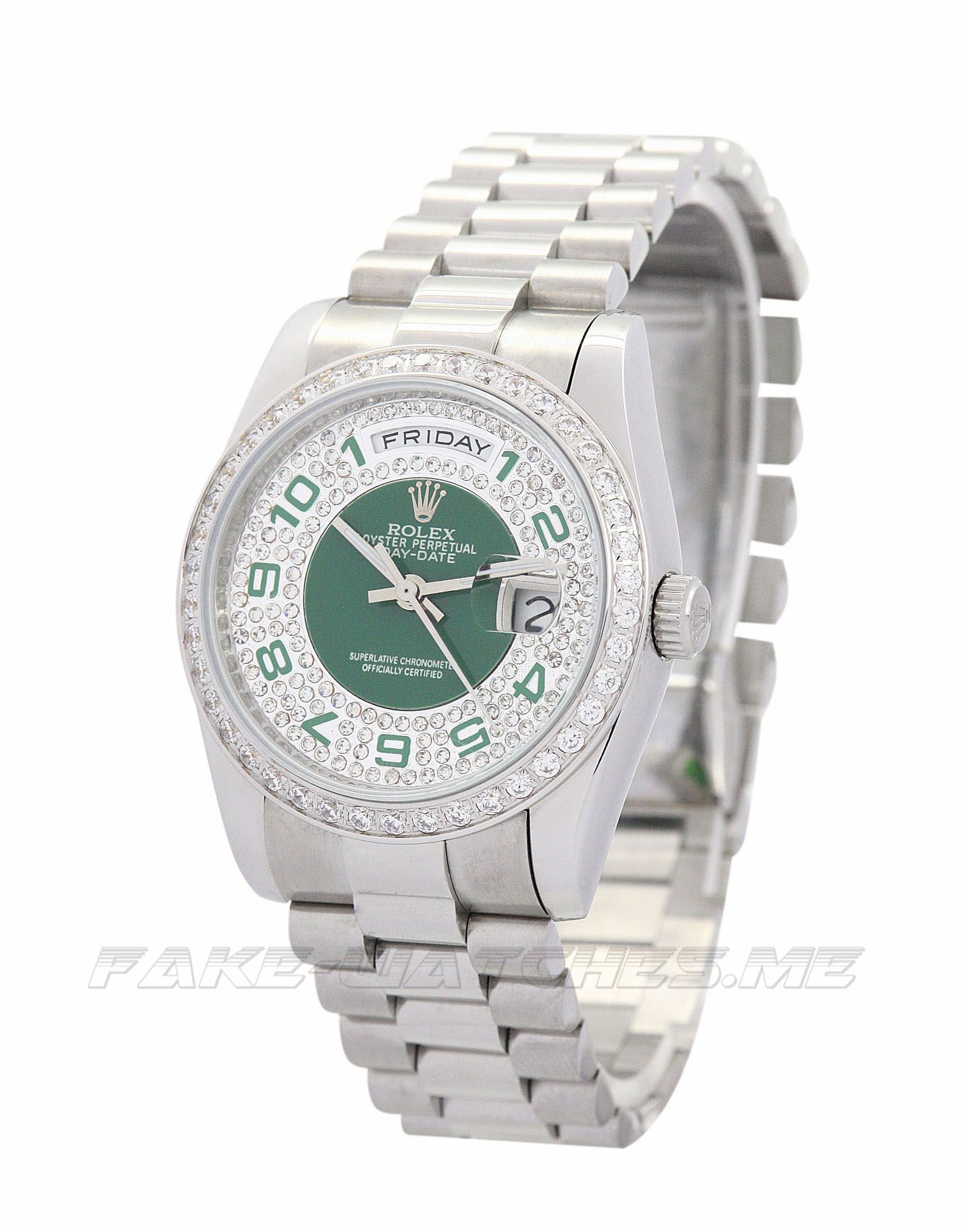 Rolex Day Date Green and Silver with Lady Automatic